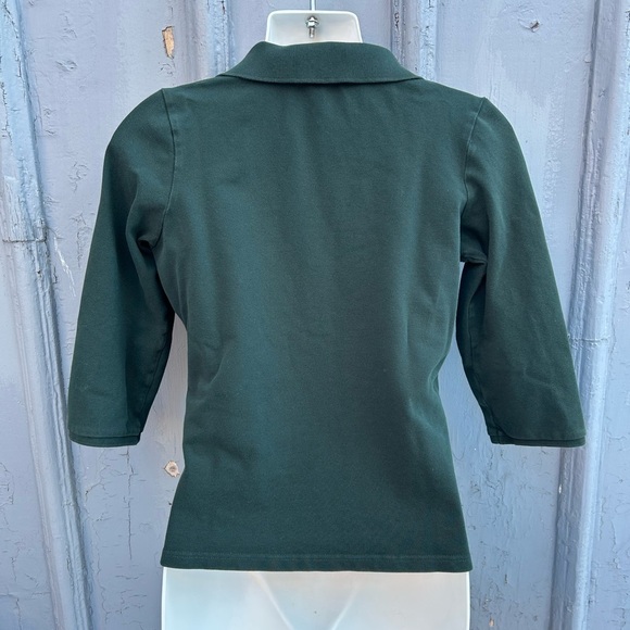 Burberry Green 3/4 Sleeve Polo, size M (fits small), - Picture 2 of 10